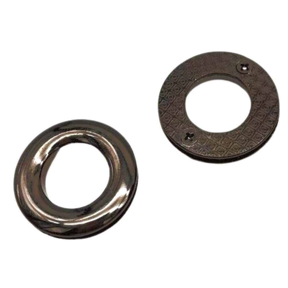 Çanta Aksesuar Füme Renk Yuvarlak Vidalı Kuş Gözü 2 Adet (İç ölçüsü 1.8 cm, Dış Ölçüsü 3.2 cm )