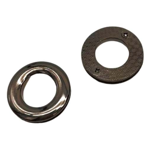 Çanta Aksesuar Füme Renk Yuvarlak Vidalı Kuş Gözü 2 Adet (İç ölçüsü 1.8 cm, Dış Ölçüsü 3.2 cm )