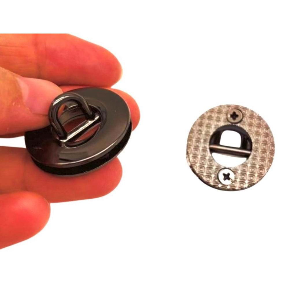 Çanta Aksesuar Füme Renk Yuvarlak Vidalı Kuş Gözü 2 Adet (Mini D Halkalı) (İç ölçüsü 1 cm, Dış Ölçüsü 2.5 cm )