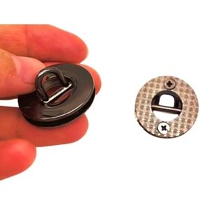 Çanta Aksesuar Füme Renk Yuvarlak Vidalı Kuş Gözü 2 Adet (Mini D Halkalı) (İç ölçüsü 1 cm, Dış Ölçüsü 2.5 cm )