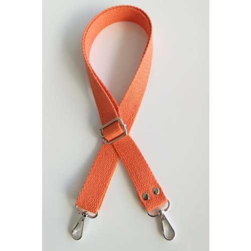 Çanta Aksesuar Turuncu Pamuklu Kolon Ayarlamalı Çanta Sapı