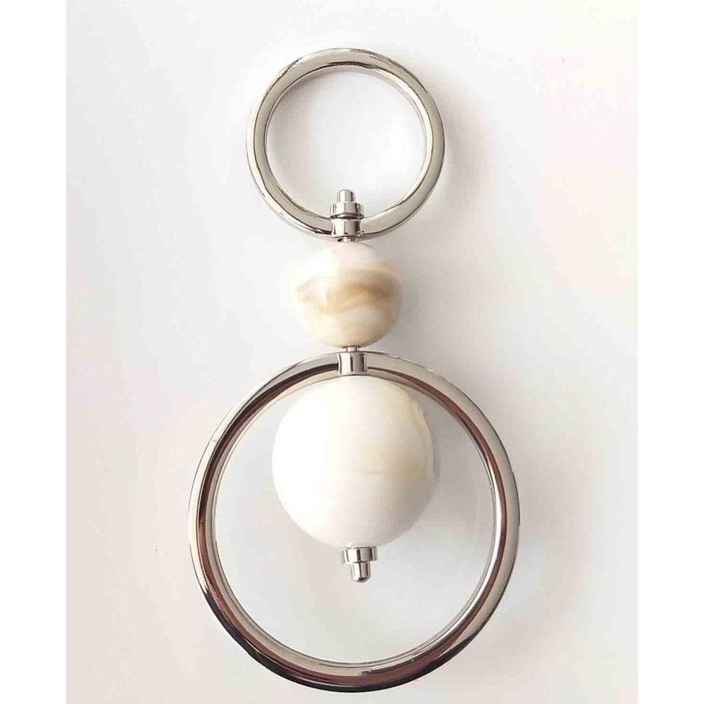 Çanta Aksesuar Akrilik Gümüş-Bej Kulpluk