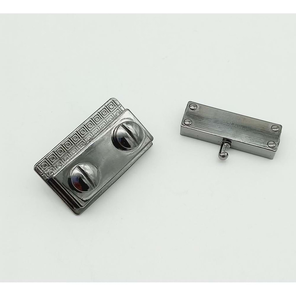 Çanta Aksesuar Füme Vidalı Çanta Kilidi 3.5x2.7cm
