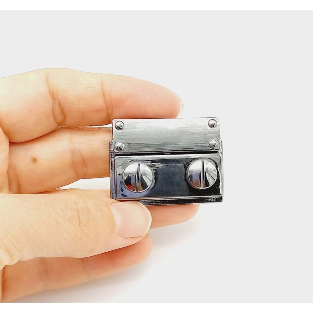 Çanta Aksesuar Füme Vidalı Çanta Kilidi 3.5x2.7cm