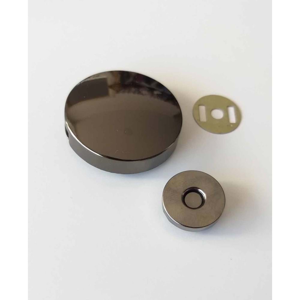 Çanta Aksesuar Yuvarlak Model Mıknatıslı Kilit Füme