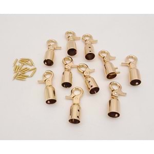 Çanta Aksesuar 12 mm Light Gold Renk Kancalı Kovan 10 Adet