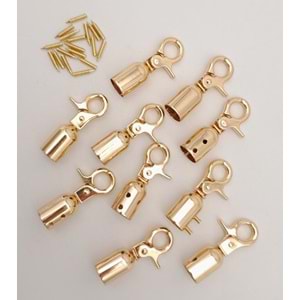 Çanta Aksesuar 12 mm Light Gold Renk Kancalı Kovan 10 Adet