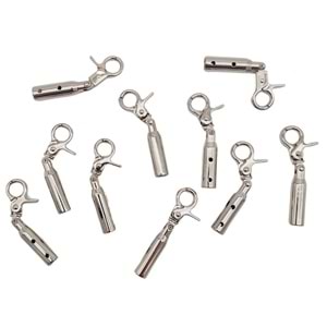 Çanta Aksesuar 7 mm Kancalı Kovan Gümüş Renk 10 Adet