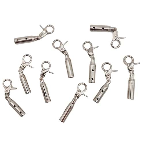 Çanta Aksesuar 7 mm Kancalı Kovan Gümüş Renk 10 Adet