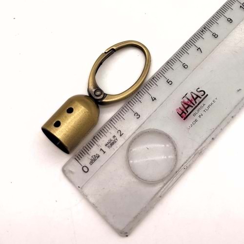 Çanta Aksesuar 14 mm Antik Renk Oval Halkalı Kancalı Kovan 1 Adet