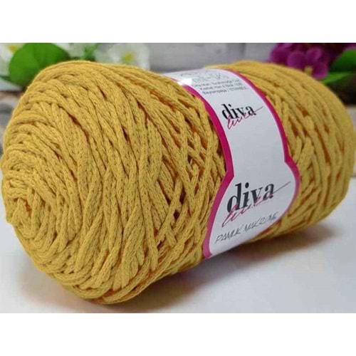 Çanta Aksesuar Diva Pamuk Makrome Hardal Sarı (Kalın)