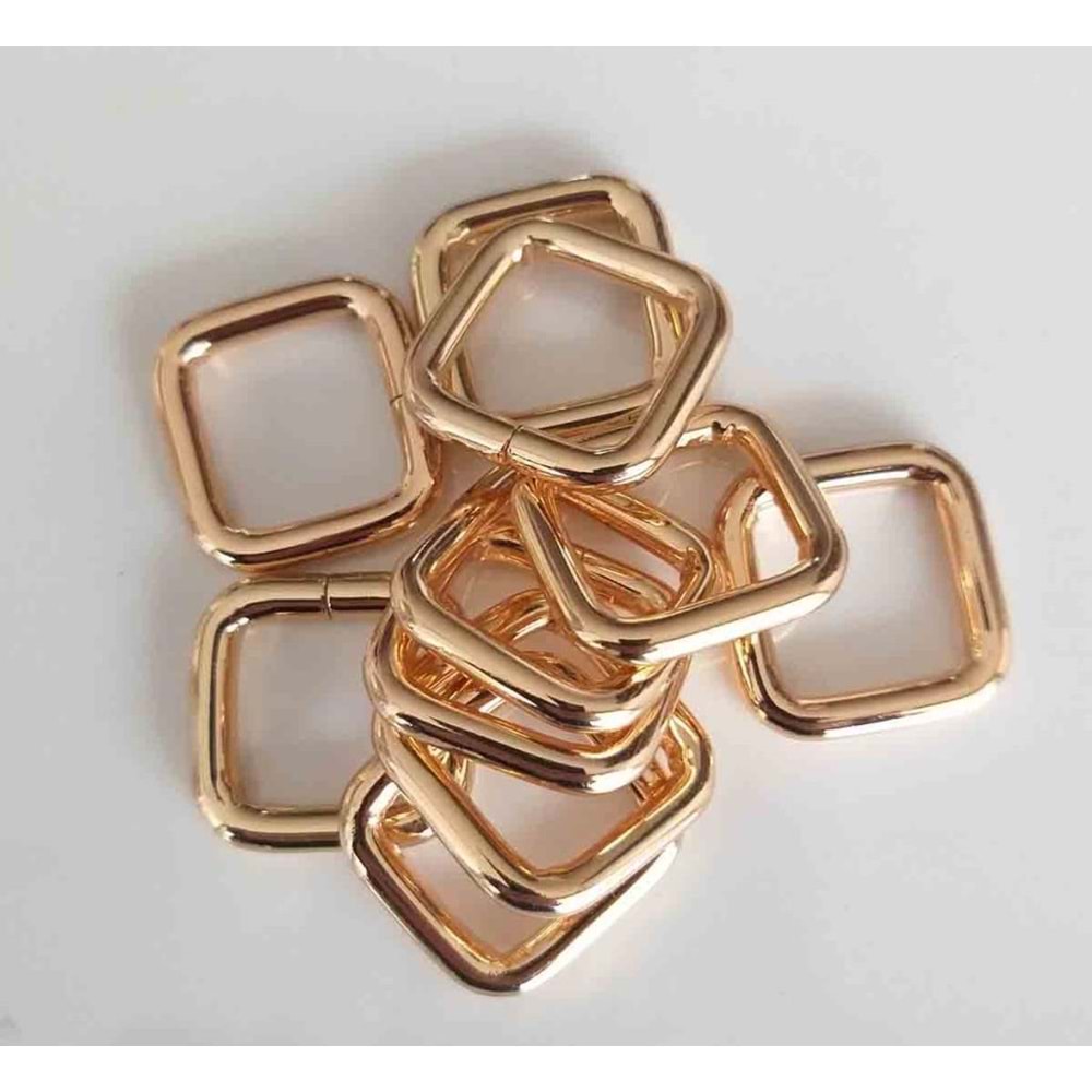 Çanta Aksesuar 10Lu Light Gold 2 Cm Kare Halka