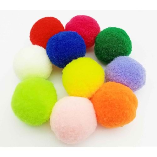 Çanta Aksesuar Karışık Renk 3 Cm Ponpon 10Lu
