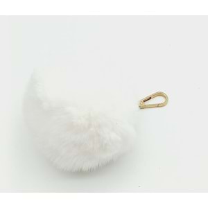 Çanta Aksesuar Kırık Beyaz Renk Ponpon