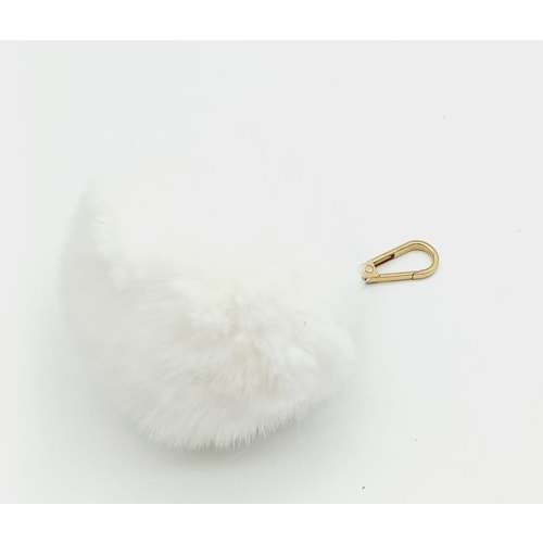 Çanta Aksesuar Kırık Beyaz Renk Ponpon