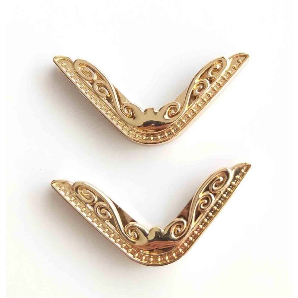 Çanta Aksesuar 2Li Light Gold Köşe Aparatı Süslü Model