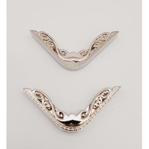 Çanta Aksesuar 2Li Gümüş Renk Köşe Aparatı Süslü Model