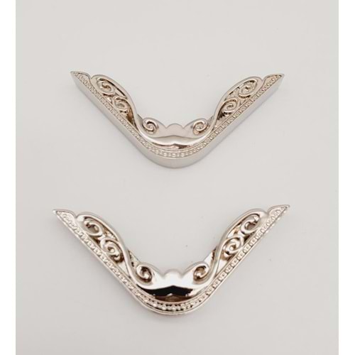 Çanta Aksesuar 2Li Gümüş Renk Köşe Aparatı Süslü Model