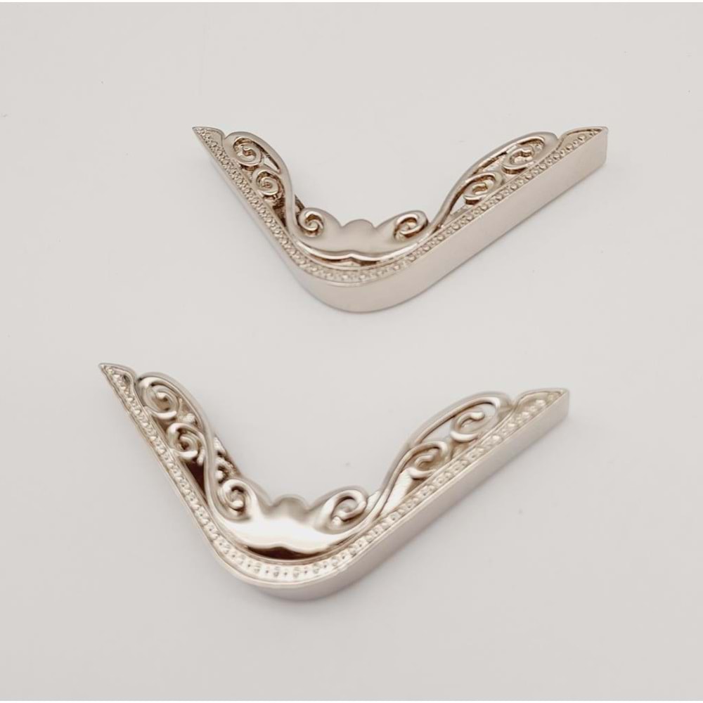 Çanta Aksesuar 2Li Gümüş Renk Köşe Aparatı Süslü Model