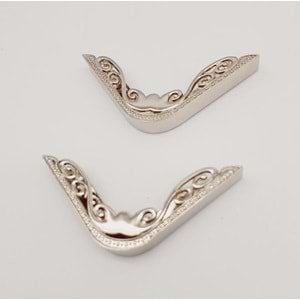 Çanta Aksesuar 2Li Gümüş Renk Köşe Aparatı Süslü Model