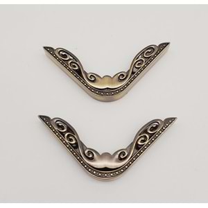 Çanta Aksesuar 2Li Antik Renk Köşe Aparatı Süslü Model