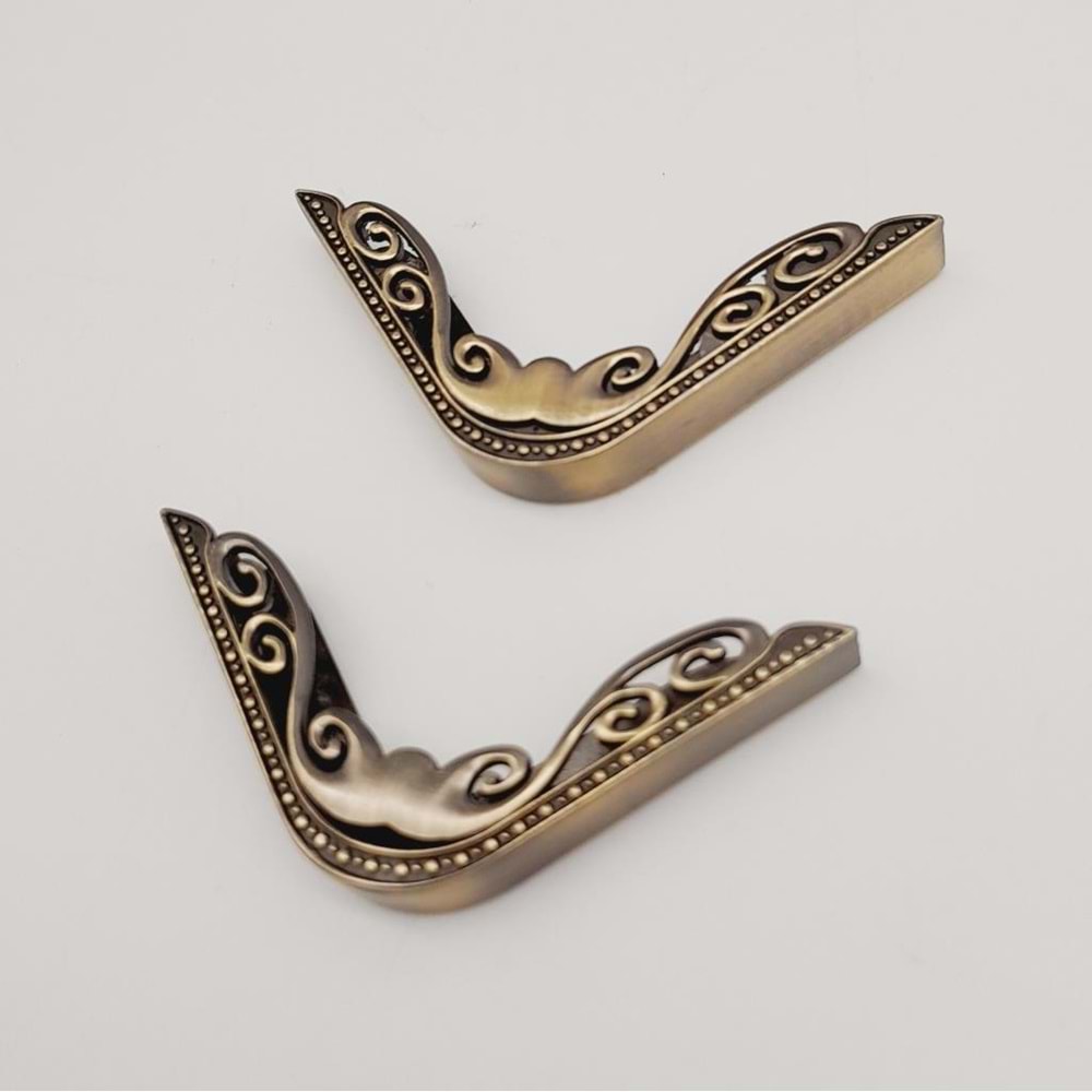 Çanta Aksesuar 2Li Antik Renk Köşe Aparatı Süslü Model