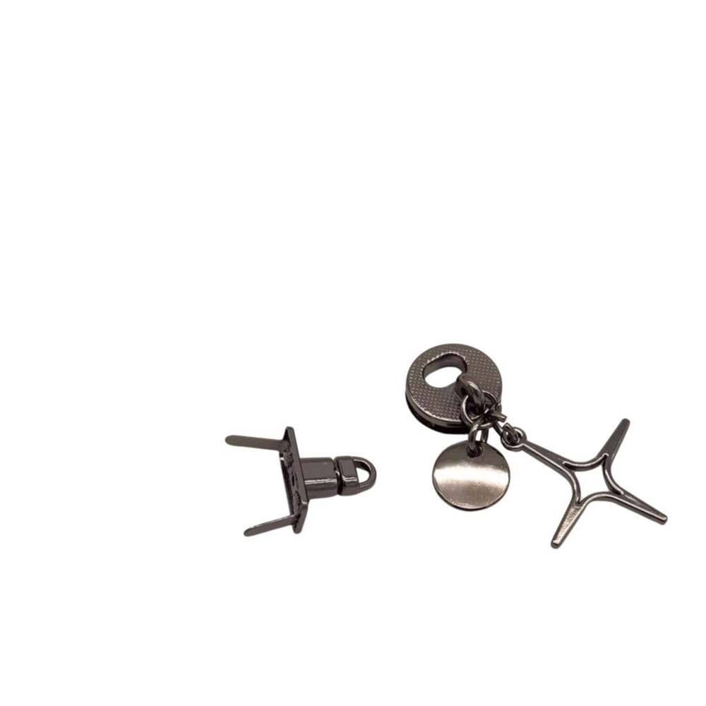 Çanta Aksesuar Sarkaç Yıldız Süslü Füme Renk Çanta Kilidi