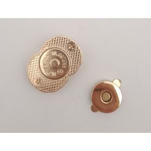 Çanta Aksesuar Light Gold Çift Daire Mıknatıslı Kilit