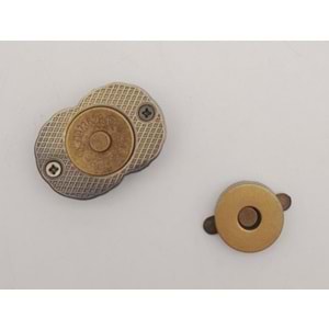 Çanta Aksesuar Antik Çift Daire Mıknatıslı Kilit