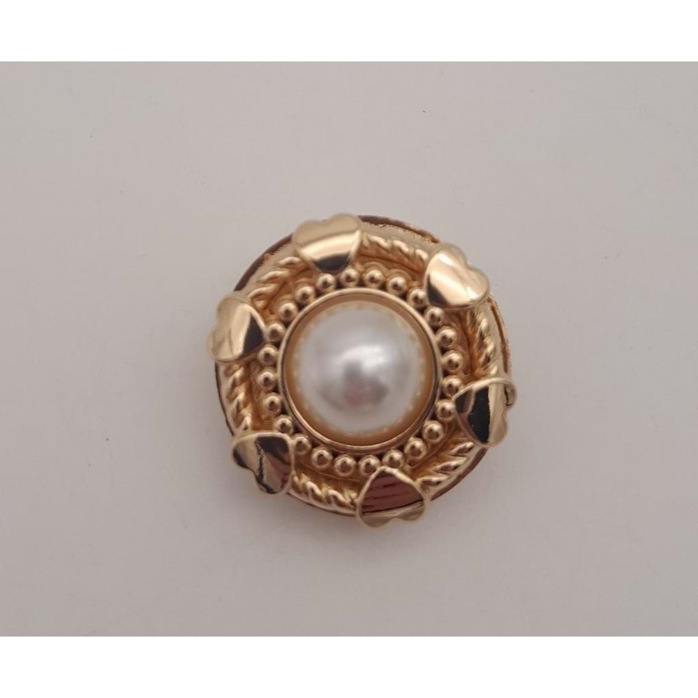 Çanta Aksesuar Light Gold İncili Mıknatıslı Kilit No:86