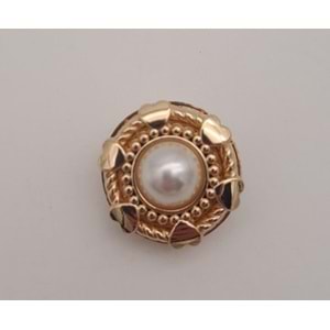 Çanta Aksesuar Light Gold İncili Mıknatıslı Kilit No:86