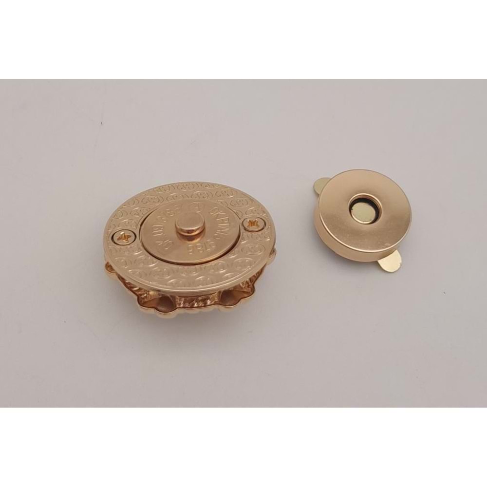 Çanta Aksesuar Light Gold İncili Mıknatıslı Kilit No:86