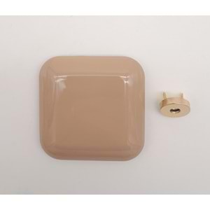 Çanta Aksesuar 7 cm Kare Akrilikli Sütlü Kahve Renk Light Gold Mıknatıslı Kilit