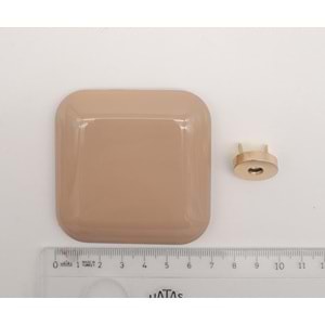 Çanta Aksesuar 7 cm Kare Akrilikli Sütlü Kahve Renk Light Gold Mıknatıslı Kilit