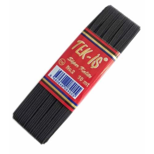 Çanta Aksesuar Lastik Siyah Yassı No:2