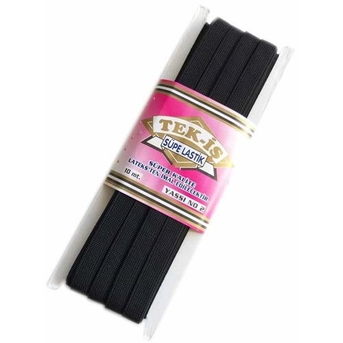 Çanta Aksesuar Lastik Süpe Siyah Yassı No:2