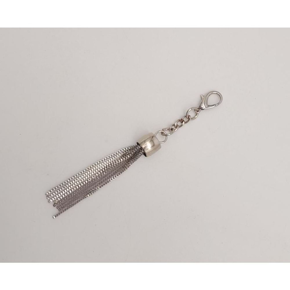 Çanta Aksesuar Gümüş Renk Püskül Süs