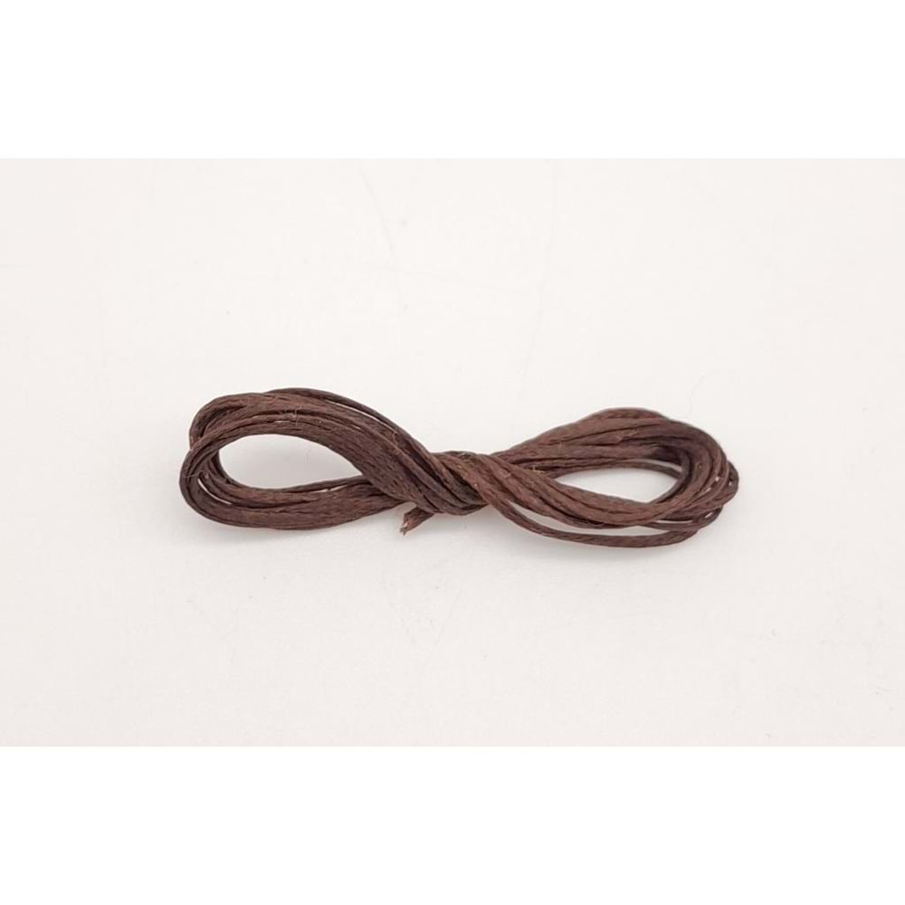 Çanta Aksesuar Koyu Kahverengi Mumlu Deri Dikme İpi 1 Metre