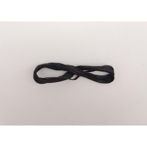 Çanta Aksesuar Siyah Mumlu Deri Dikme İpi 1 Metre