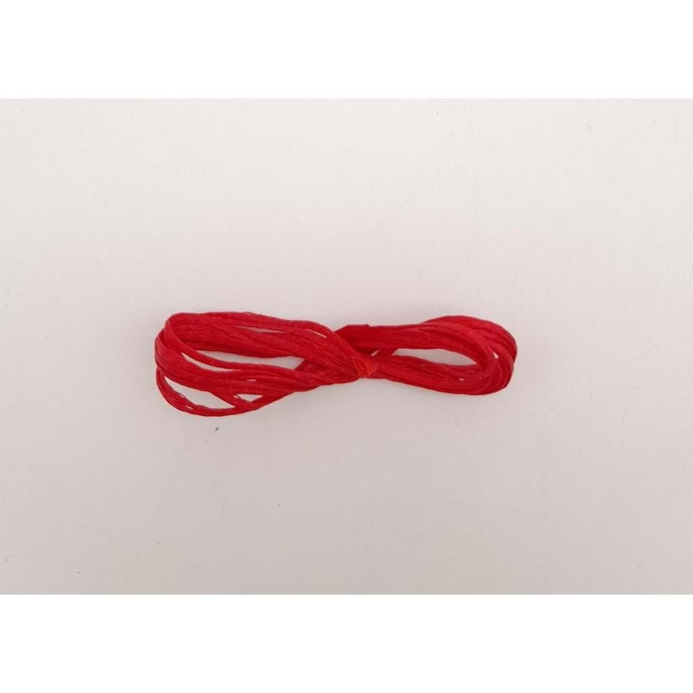 Çanta Aksesuar Kırmızı Mumlu Deri Dikme İpi 1 Metre