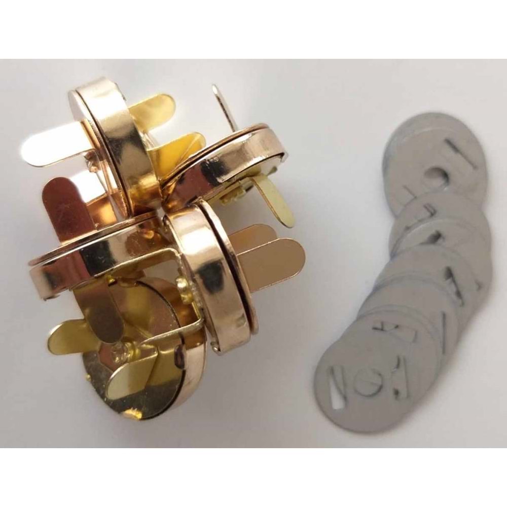 Çanta Aksesuar Örgü Çantaya Mıknatıslı Çıtçıt Light Gold 5Li Paket
