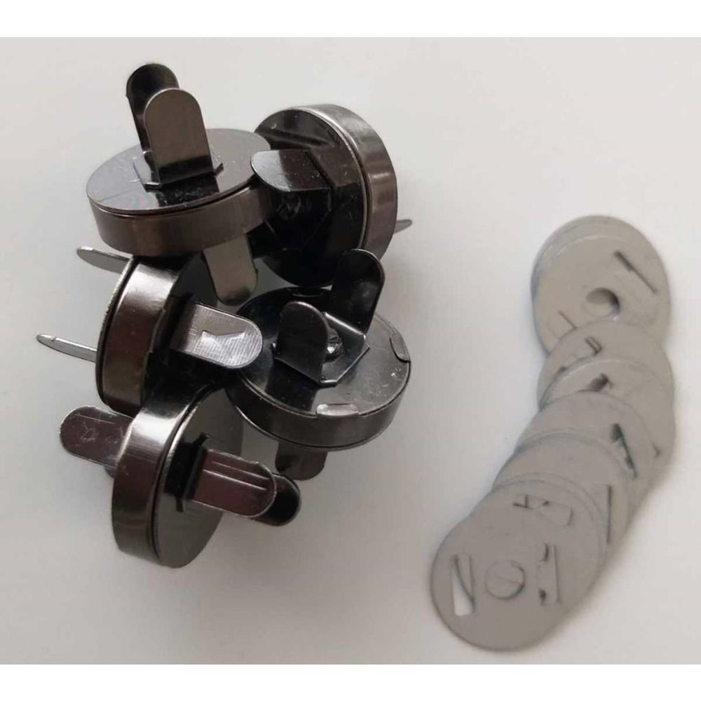 Çanta Aksesuar Örgü Çantaya Mıknatıslı Çıtçıt Füme Renk 5Li Paket