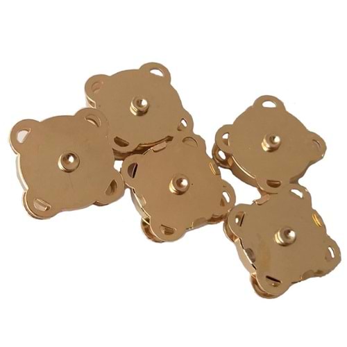 Çanta Aksesuar Örgü Çantaya Dikmeli Mıknatıs Light Gold 5Li Paket