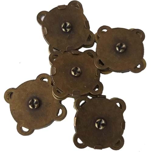 Çanta Aksesuar Örgü Çantaya Dikmeli Mıknatıs Antik Renk 5Li Paket