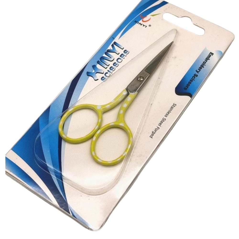 Çanta Aksesuar Yeşil Puantiyeli Makas 9 cm