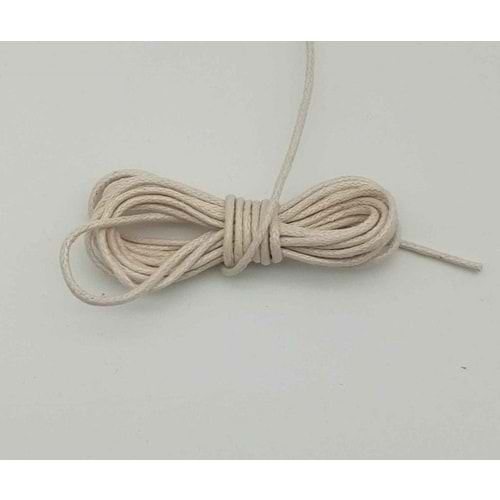 Çanta Aksesuar Bej Renk Mumlu Koton İp 5 Metre