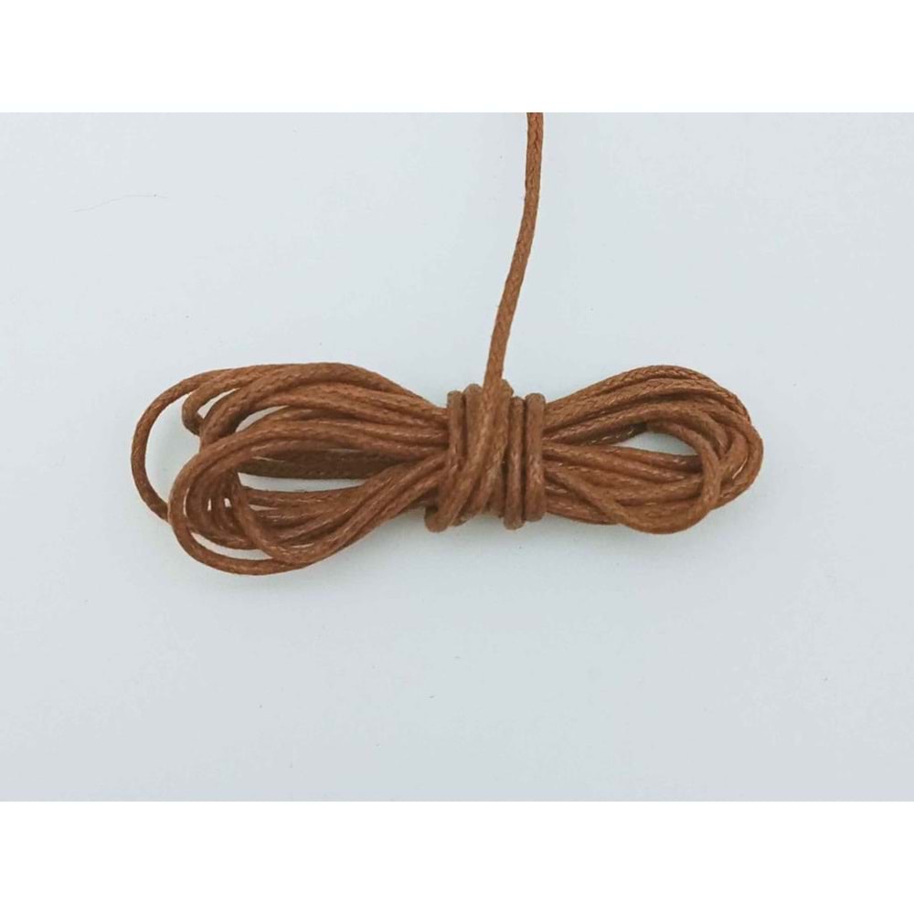 Çanta Aksesuar Taba Renk Mumlu Koton İp 5 Metre