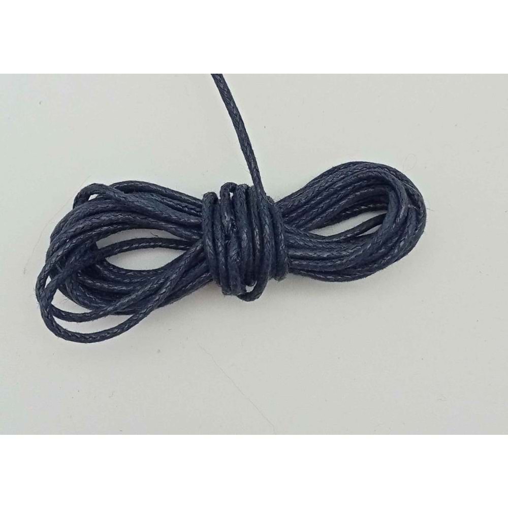 Çanta Aksesuar Lacivert Mumlu Koton İp 5 Metre
