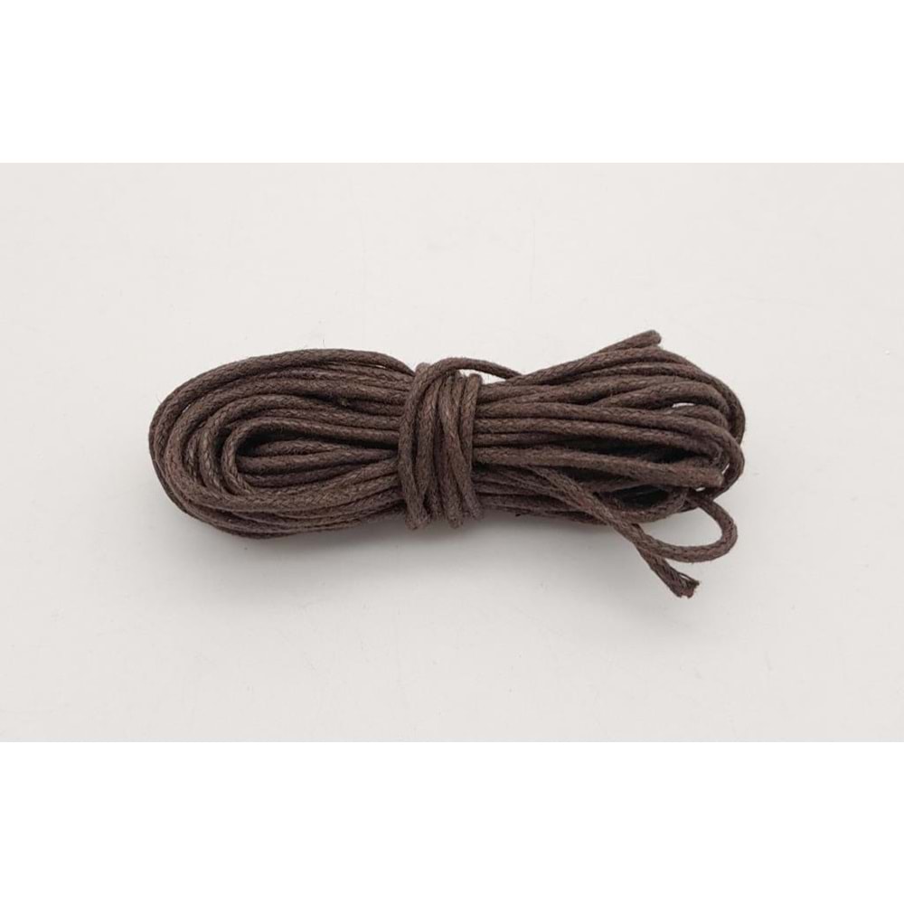 Çanta Aksesuar Koyu Kahverengi Mumlu Koton İp 5 Metre