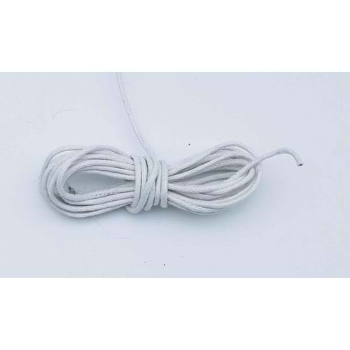 Çanta Aksesuar Beyaz Renk Mumlu Koton İp 5 Metre